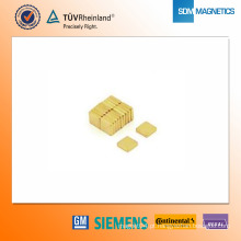 Ímã do neodímio de Plat5 N50 do ouro de 5 * 5 * 1.2mm